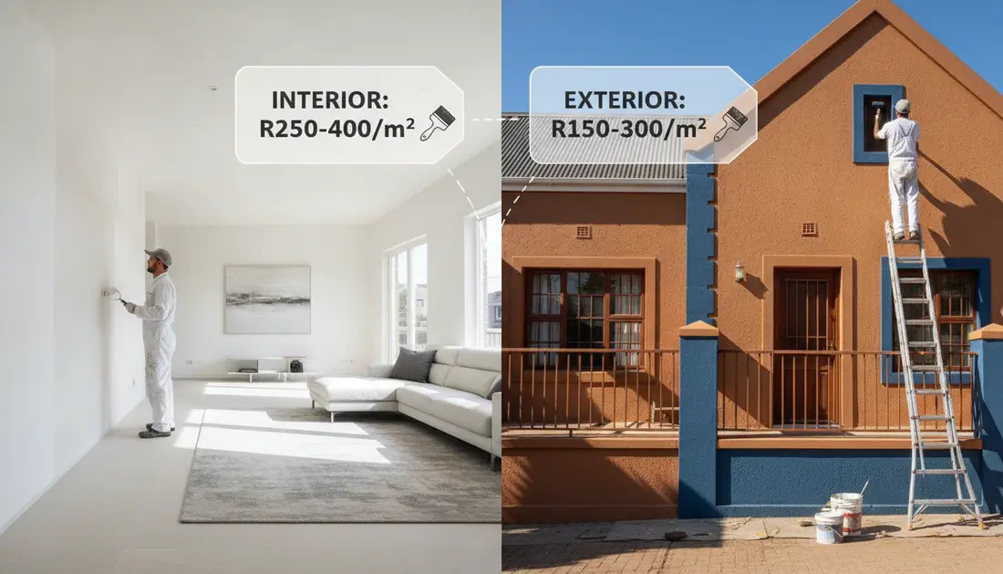 Interior vs exterior painting cost South Africa