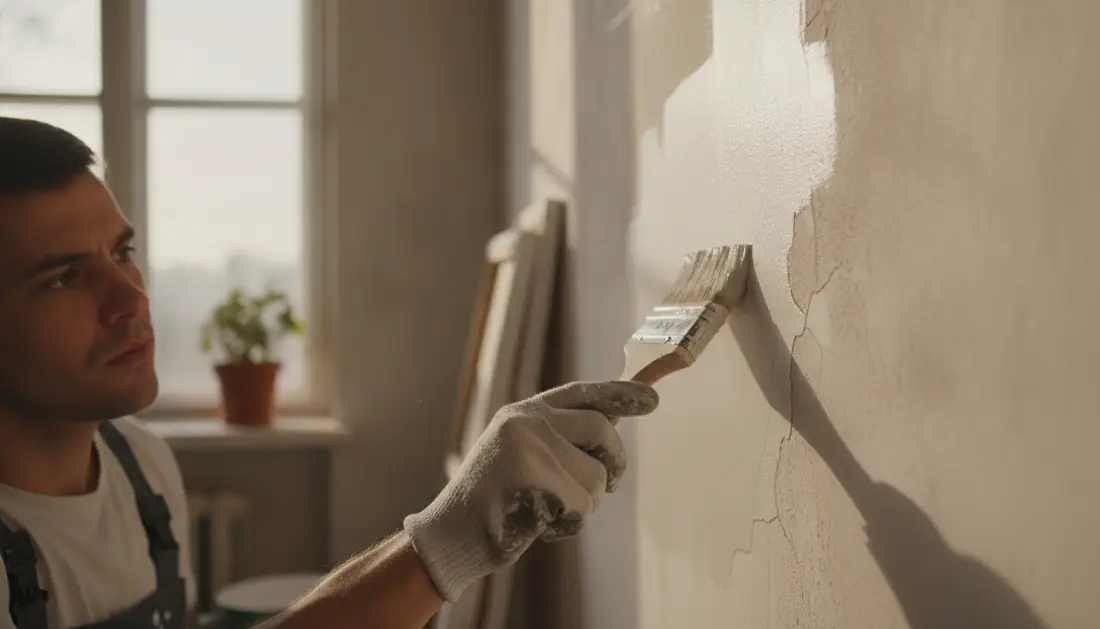 Painting over cracks in walls