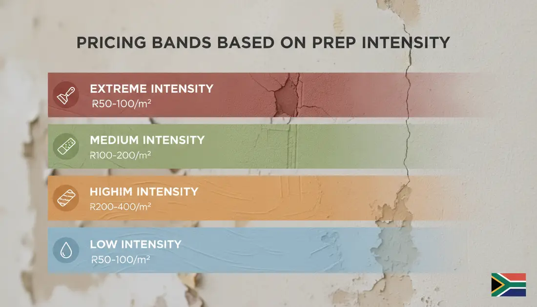 Pricing bands based on prep intensity