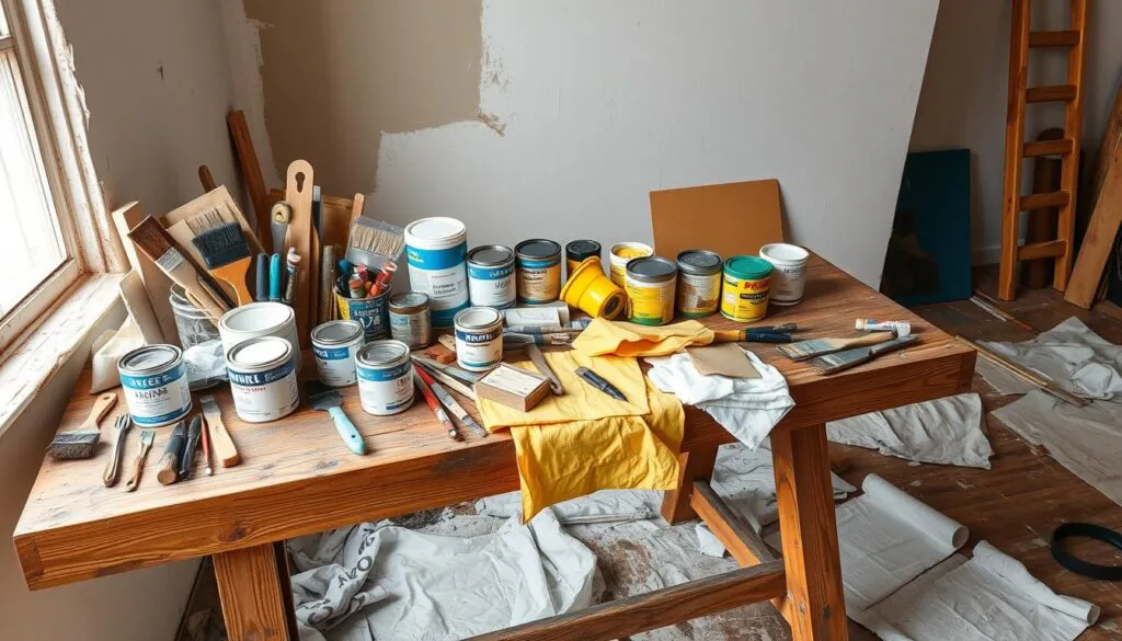 Painting preparation and repair work before final coating