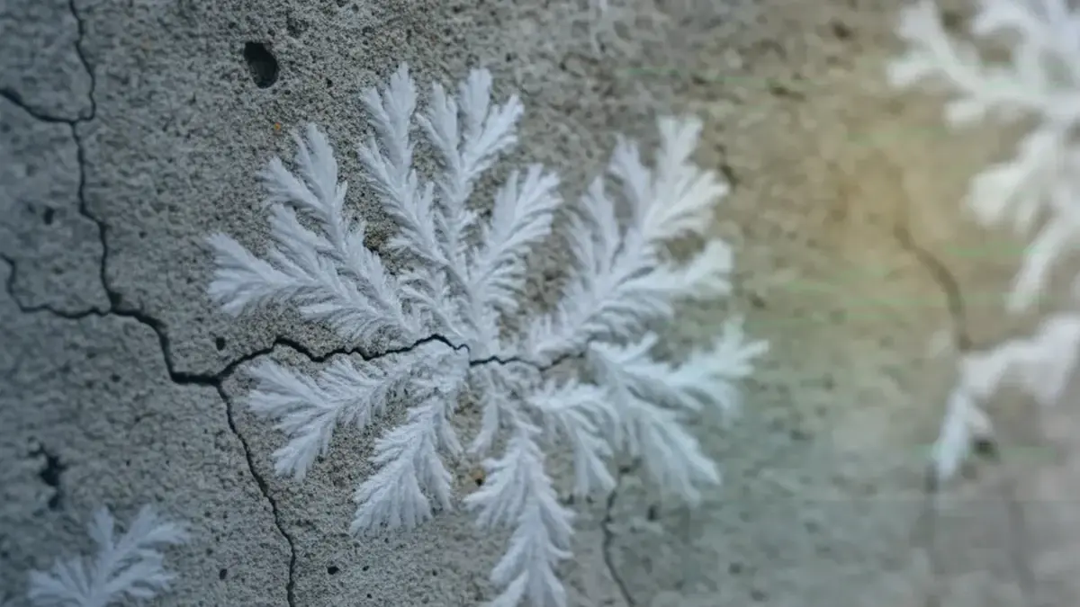 Efflorescence: White Salt Deposits on Walls: Efflorescence on walls