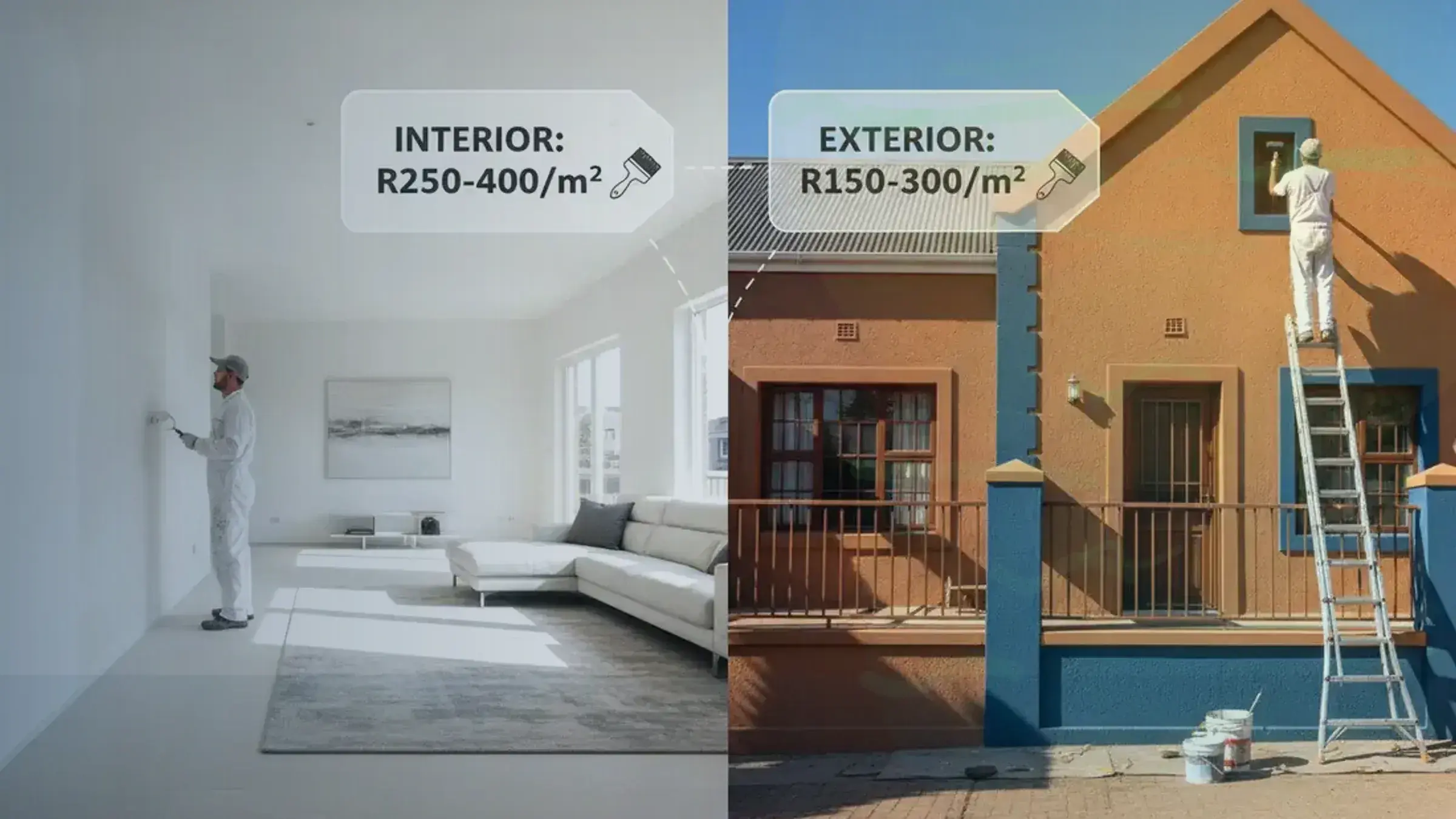 Interior vs Exterior Painting Costs: Why Outside Costs More: Interior vs exterior painting cost South Africa